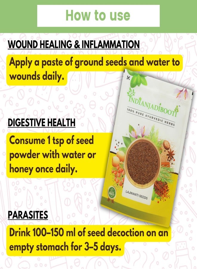 IndianJadiBooti Lajwanti Seeds (250g) | Chui Mui/Mimosa Pudica | Lajjalu | Natural Cooling Herb for Vitality & Men's Wellness | Touch-Me-Not Plant Seeds - Image 5